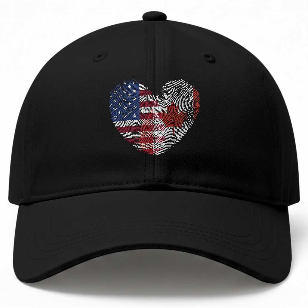 Half Canadian Half American USA Flag Canada America Baseball Cap