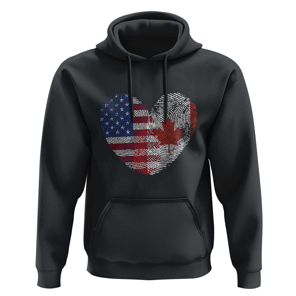 Half Canadian Half American USA Flag Canada America Hoodie
