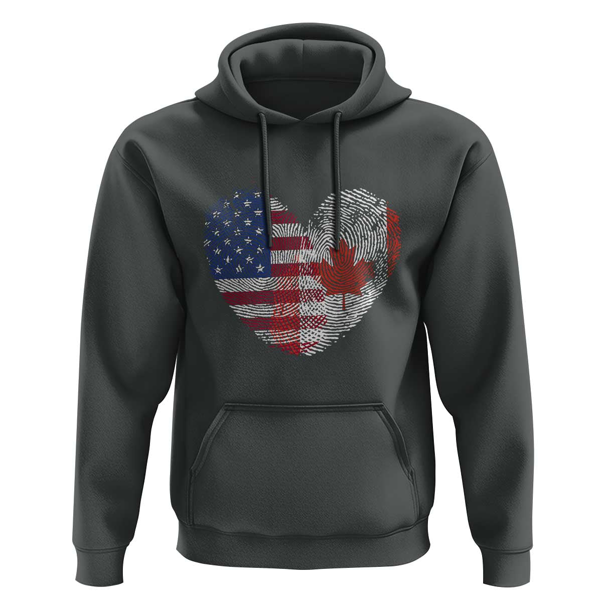 Half Canadian Half American USA Flag Canada America Hoodie
