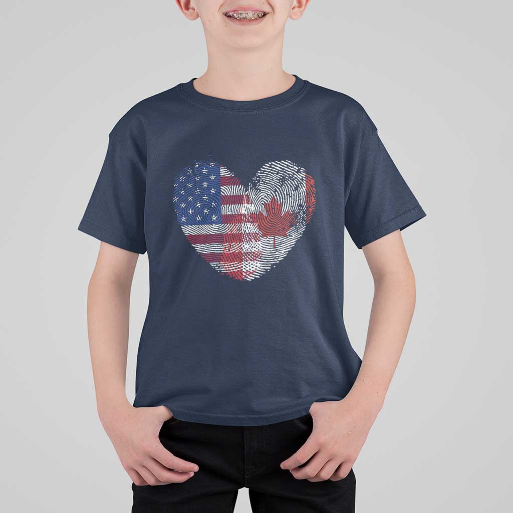 Half Canadian Half American USA Flag Canada America T Shirt For Kid
