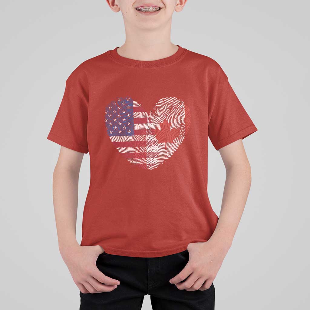 Half Canadian Half American USA Flag Canada America T Shirt For Kid
