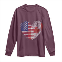 Half Canadian Half American USA Flag Canada America Long Sleeve Shirt