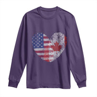Half Canadian Half American USA Flag Canada America Long Sleeve Shirt