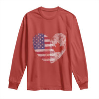 Half Canadian Half American USA Flag Canada America Long Sleeve Shirt