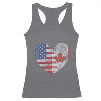 Half Canadian Half American USA Flag Canada America Racerback Tank Top