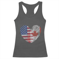 Half Canadian Half American USA Flag Canada America Racerback Tank Top