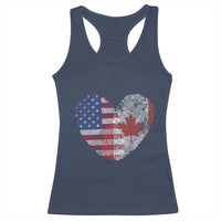 Half Canadian Half American USA Flag Canada America Racerback Tank Top
