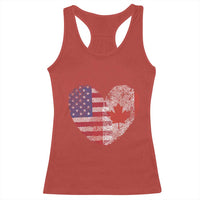 Half Canadian Half American USA Flag Canada America Racerback Tank Top