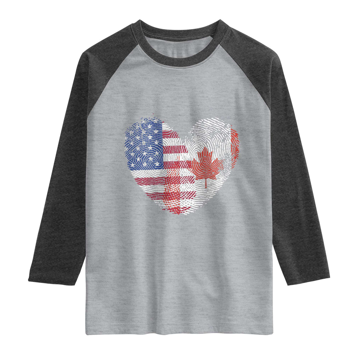 Half Canadian Half American USA Flag Canada America Raglan Shirt