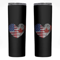 Half Canadian Half American USA Flag Canada America Skinny Tumbler