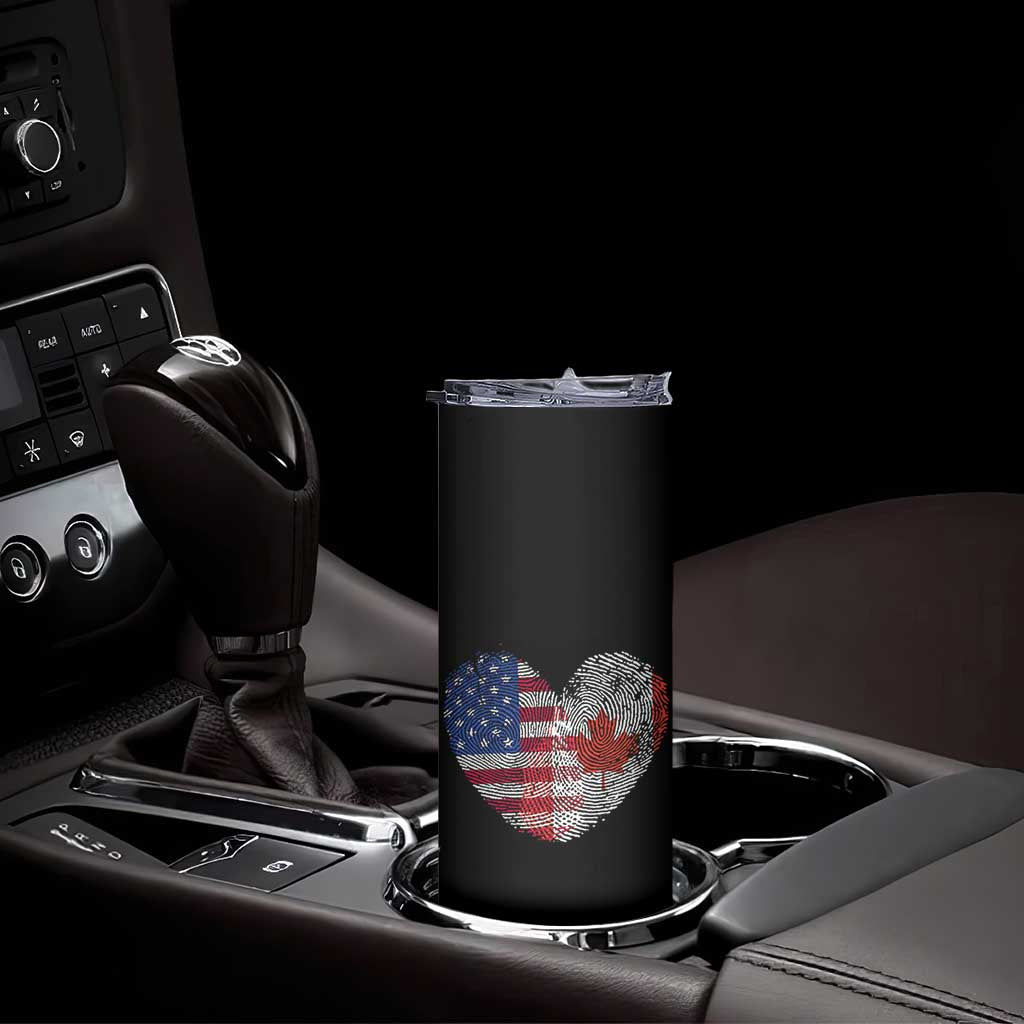 Half Canadian Half American USA Flag Canada America Skinny Tumbler
