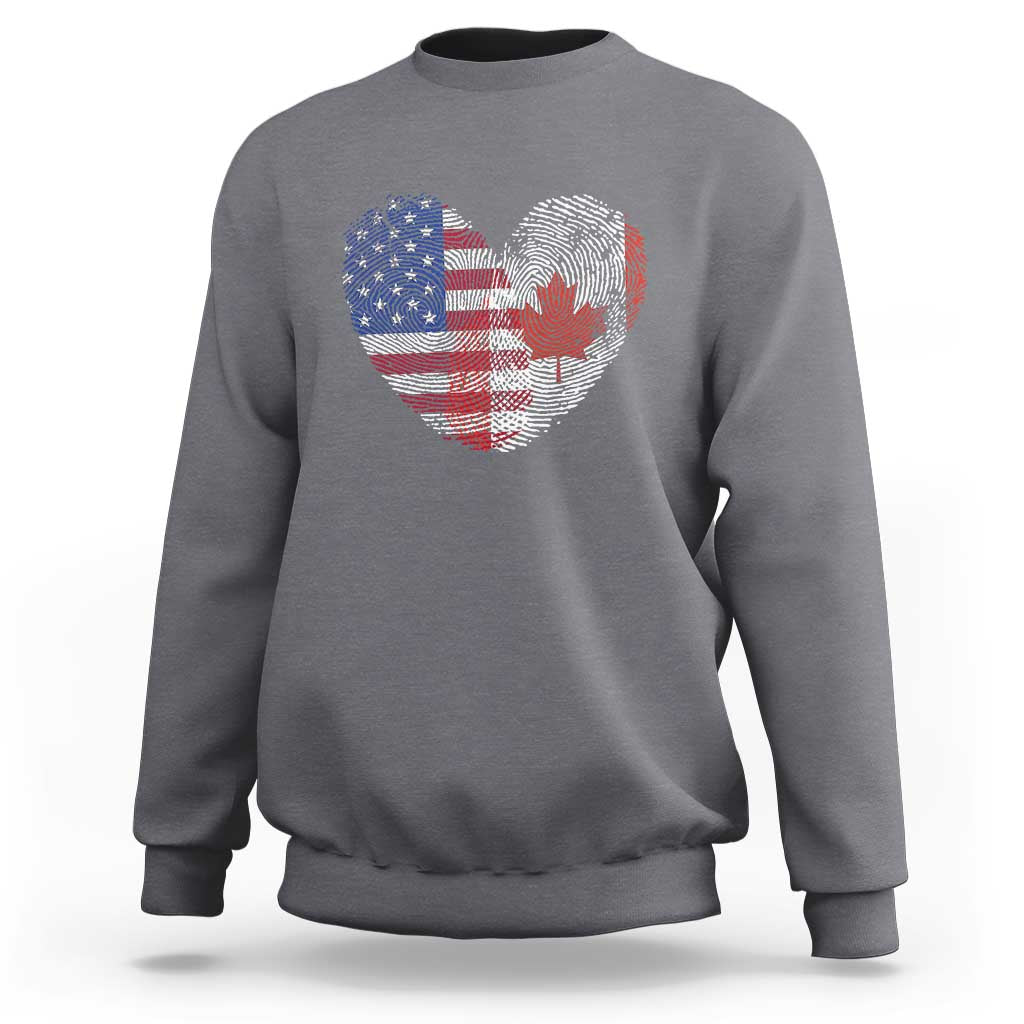 Half Canadian Half American USA Flag Canada America Sweatshirt