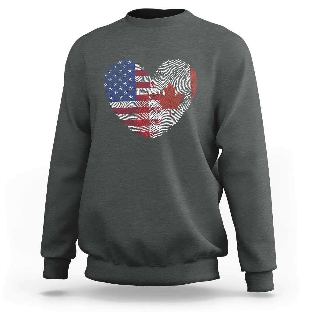 Half Canadian Half American USA Flag Canada America Sweatshirt