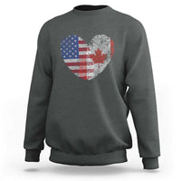 Half Canadian Half American USA Flag Canada America Sweatshirt