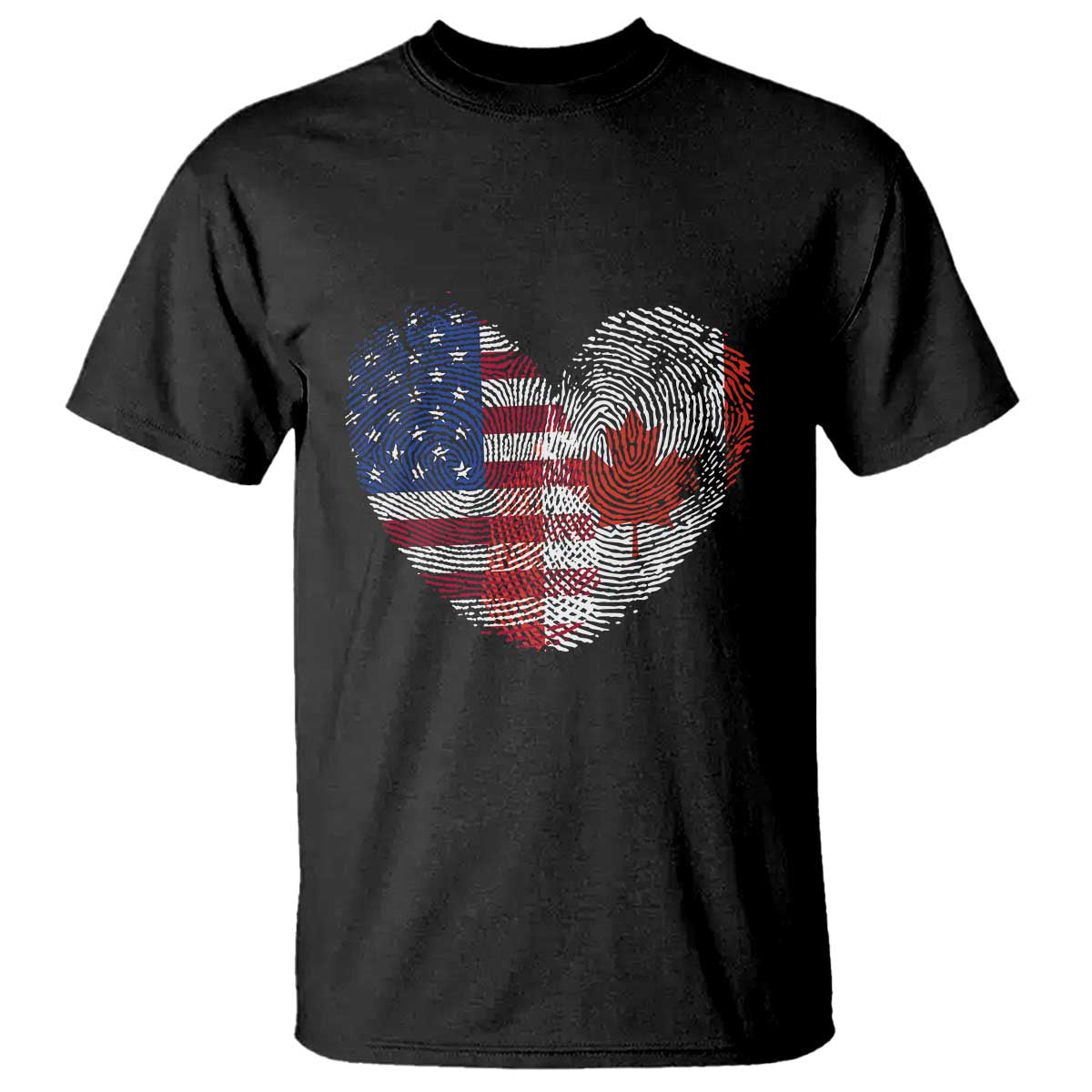 Half Canadian Half American USA Flag Canada America T Shirt