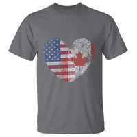 Half Canadian Half American USA Flag Canada America T Shirt