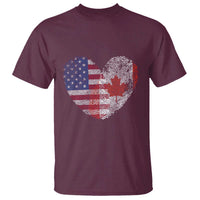 Half Canadian Half American USA Flag Canada America T Shirt