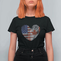 Half Canadian Half American USA Flag Canada America T Shirt For Women