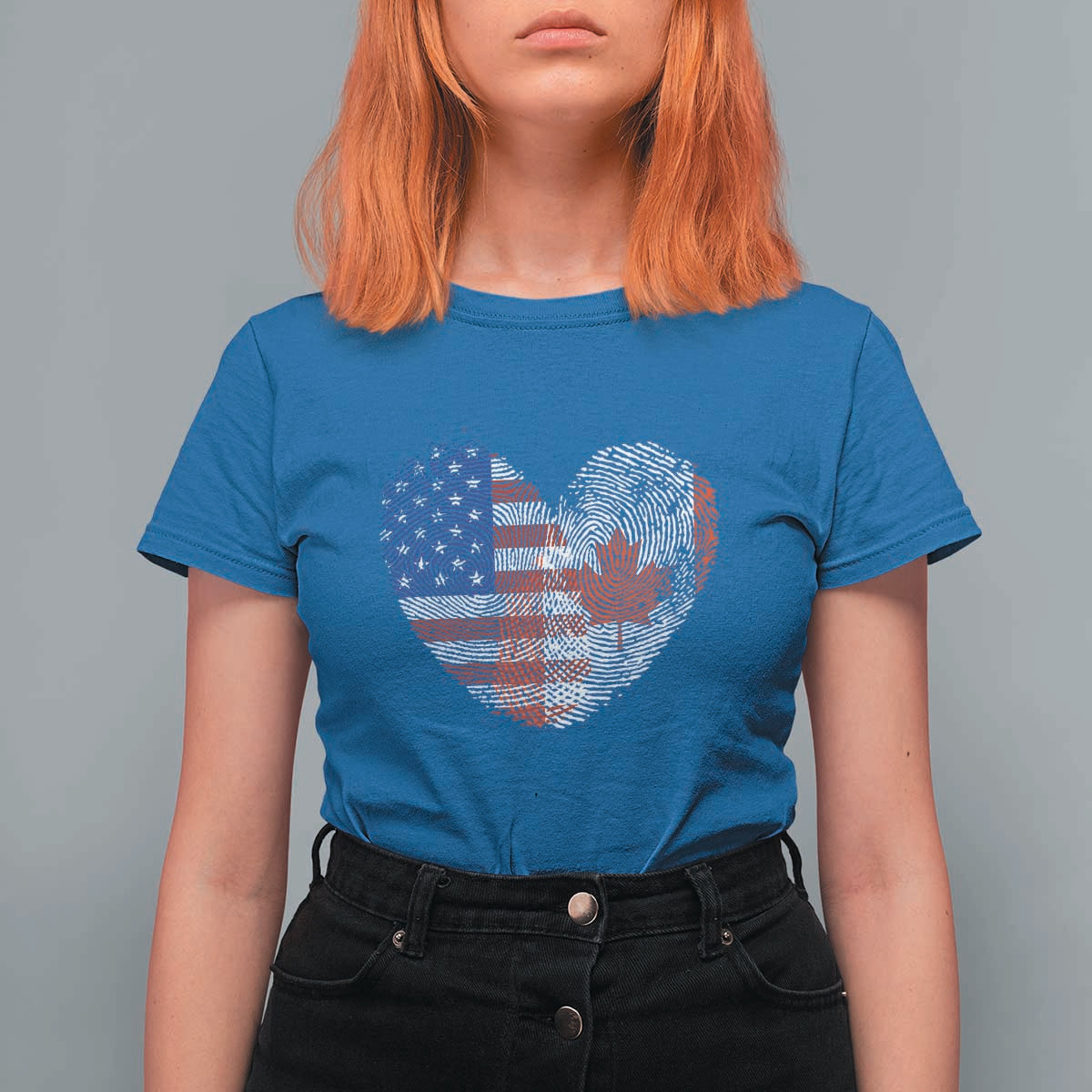 Half Canadian Half American USA Flag Canada America T Shirt For Women