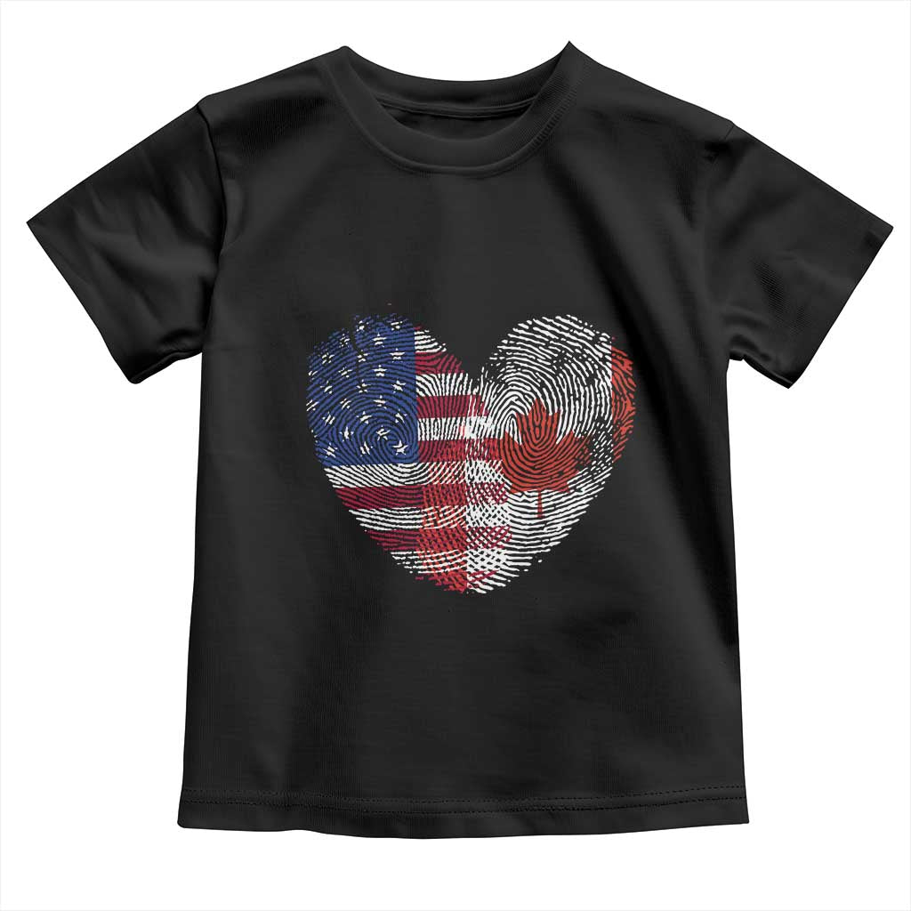 Half Canadian Half American USA Flag Canada America Toddler T Shirt