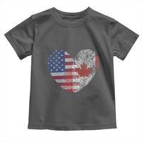 Half Canadian Half American USA Flag Canada America Toddler T Shirt