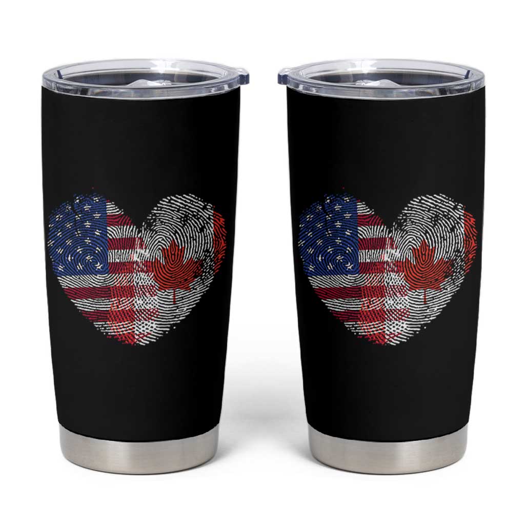 Half Canadian Half American USA Flag Canada America Tumbler Cup