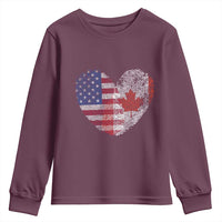 Half Canadian Half American USA Flag Canada America Youth Sweatshirt