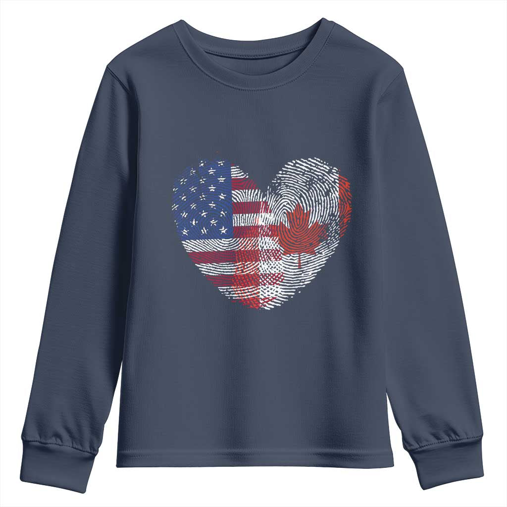 Half Canadian Half American USA Flag Canada America Youth Sweatshirt