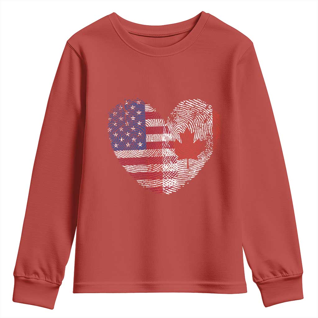 Half Canadian Half American USA Flag Canada America Youth Sweatshirt