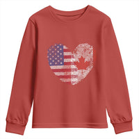 Half Canadian Half American USA Flag Canada America Youth Sweatshirt