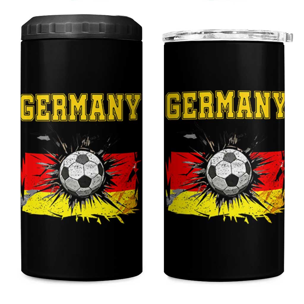 Germany Soccer Fan 4 in 1 Can Cooler Tumbler German Football Game Day Supporter