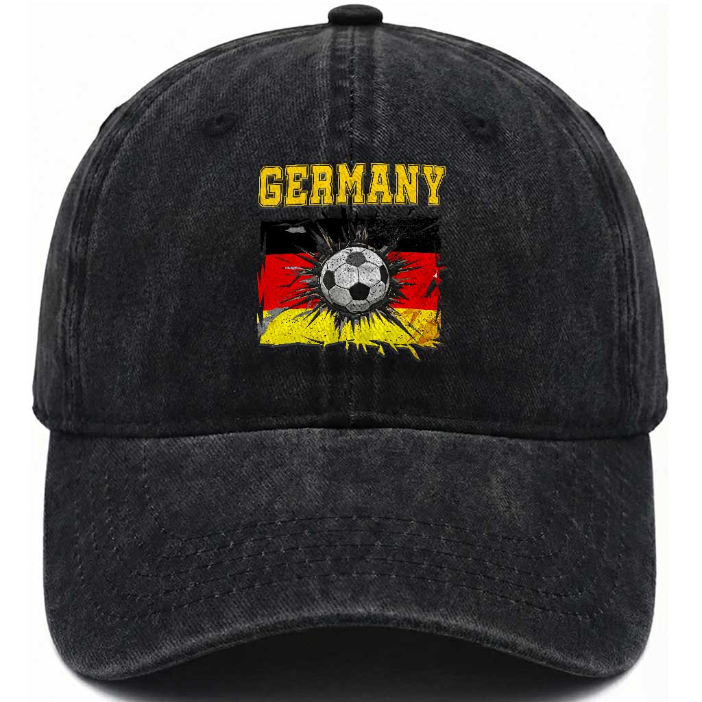 Germany Soccer Fan Washed Cotton Baseball Cap German Football Game Day Supporter