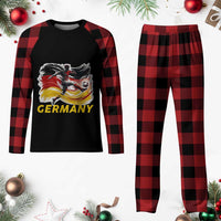 Germany Soccer Fan Plaid Pajama Set German Football Flag Game Day Supporter
