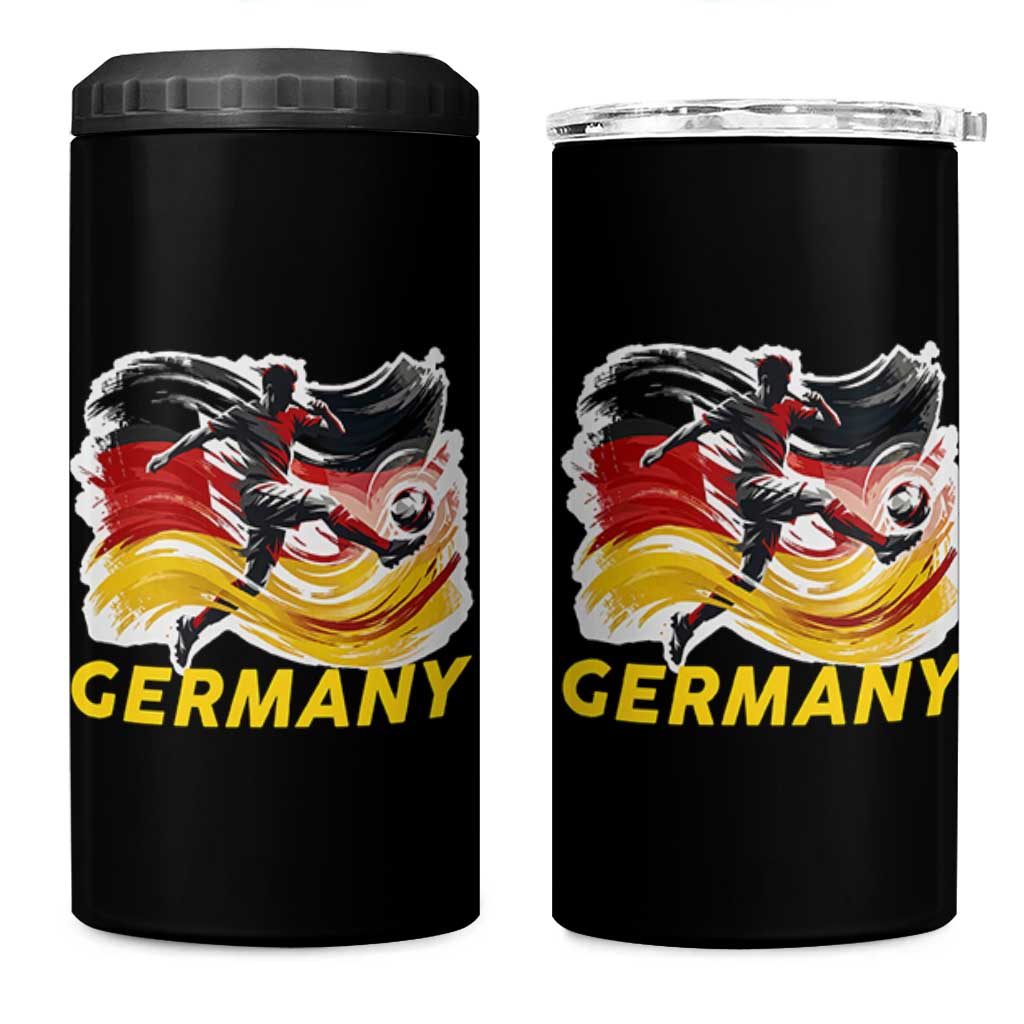 Germany Soccer Fan 4 in 1 Can Cooler Tumbler German Football Flag Game Day Supporter