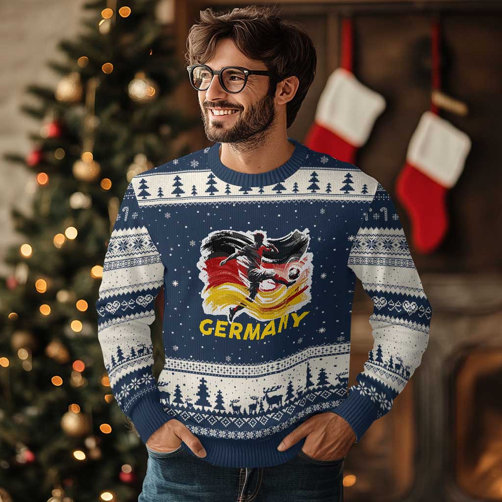 Germany Soccer Fan Ugly Christmas Sweater German Football Flag Game Day Supporter