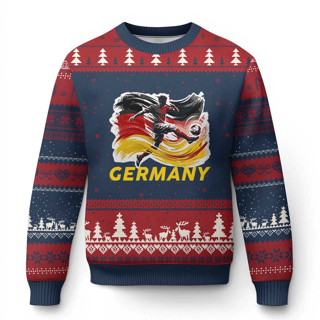 Germany Soccer Fan Ugly Christmas Sweater German Football Flag Game Day Supporter