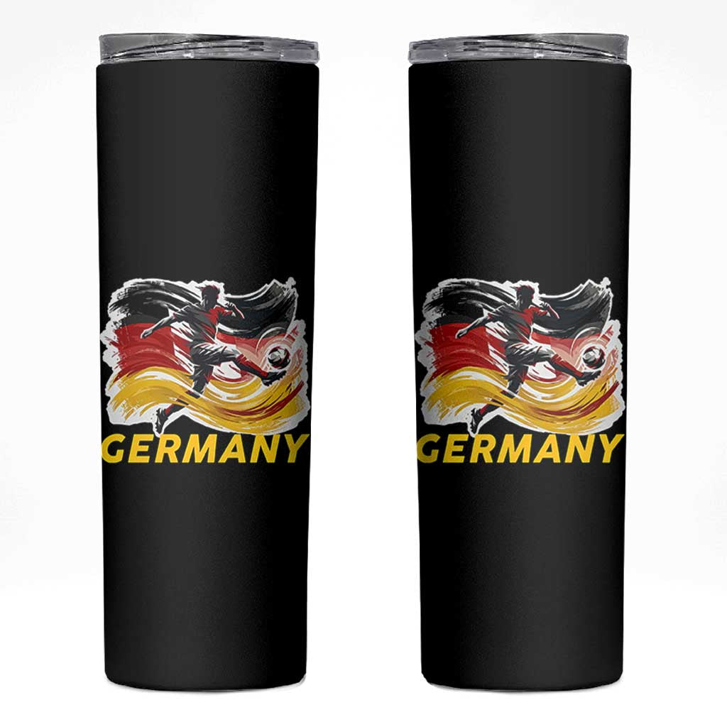 Germany Soccer Fan Skinny Tumbler German Football Flag Game Day Supporter