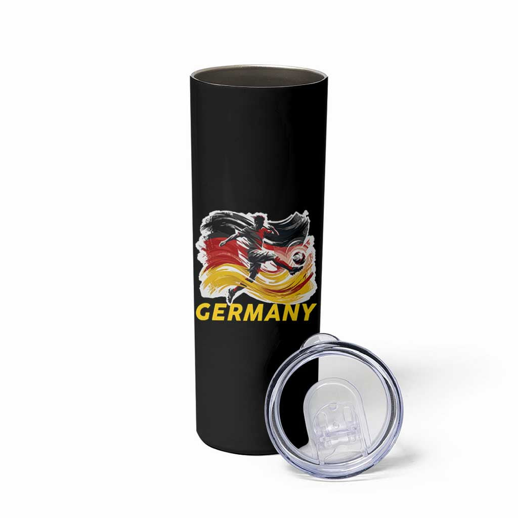 Germany Soccer Fan Skinny Tumbler German Football Flag Game Day Supporter