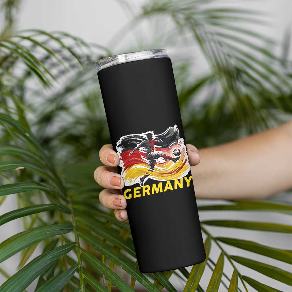 Germany Soccer Fan Skinny Tumbler German Football Flag Game Day Supporter