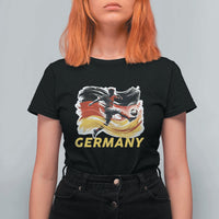 Germany Soccer Fan T Shirt For Women German Football Flag Game Day Supporter
