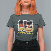 Germany Soccer Fan T Shirt For Women German Football Flag Game Day Supporter