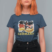 Germany Soccer Fan T Shirt For Women German Football Flag Game Day Supporter