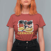 Germany Soccer Fan T Shirt For Women German Football Flag Game Day Supporter