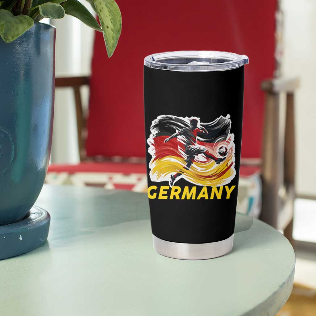 Germany Soccer Fan Tumbler Cup German Football Flag Game Day Supporter