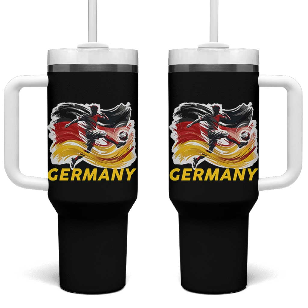 Germany Soccer Fan Tumbler With Handle German Football Flag Game Day Supporter