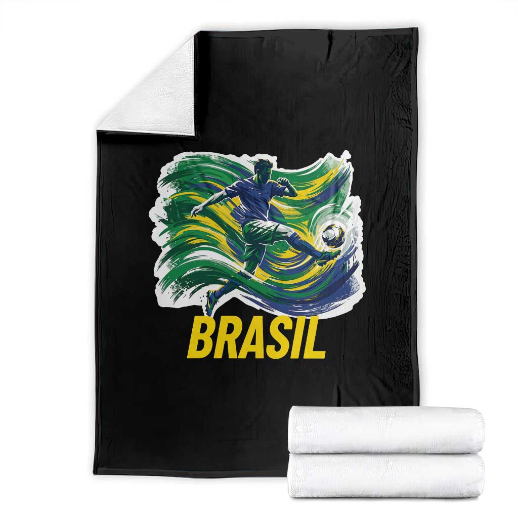 Brazil Soccer Brasil Flag Patriotic Sports Throw Blanket Brazilian Football Fan Supporter