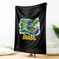 Brazil Soccer Brasil Flag Patriotic Sports Throw Blanket Brazilian Football Fan Supporter