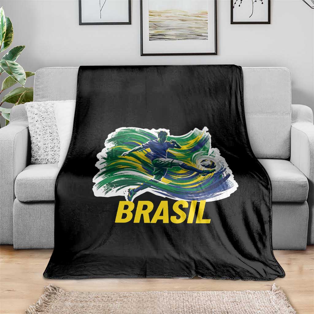Brazil Soccer Brasil Flag Patriotic Sports Throw Blanket Brazilian Football Fan Supporter
