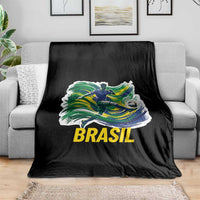 Brazil Soccer Brasil Flag Patriotic Sports Throw Blanket Brazilian Football Fan Supporter