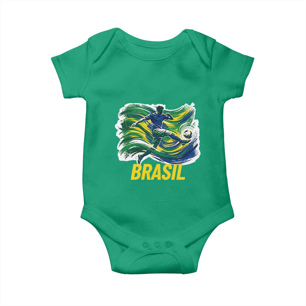 Soccer Brazil Brasil Flag Patriotic Sports Baby Onesie Brazilian Football Fan Supporter